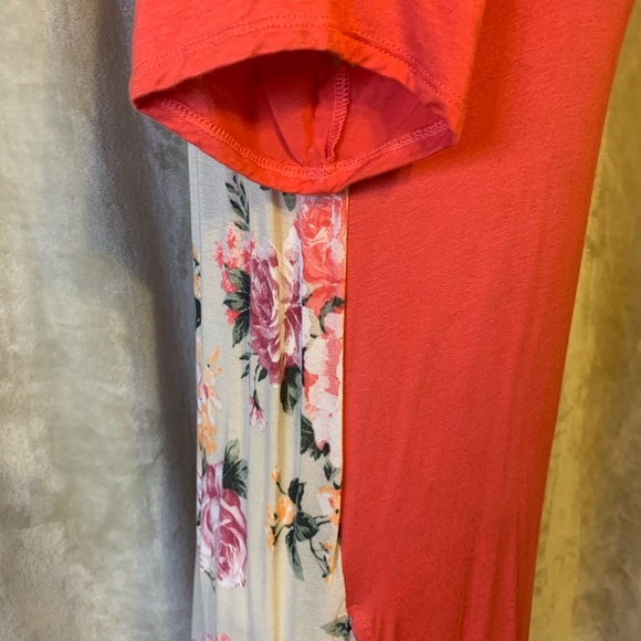 AGNES & DORA Coral and Floral Long Tunic Short Sleeve Spring Summer NEW - Picture 6 of 14
